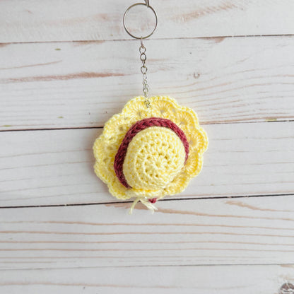 Yellow Hat Crochet Keychain