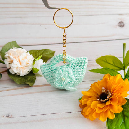 Mint Mini Purse Crochet Keychain
