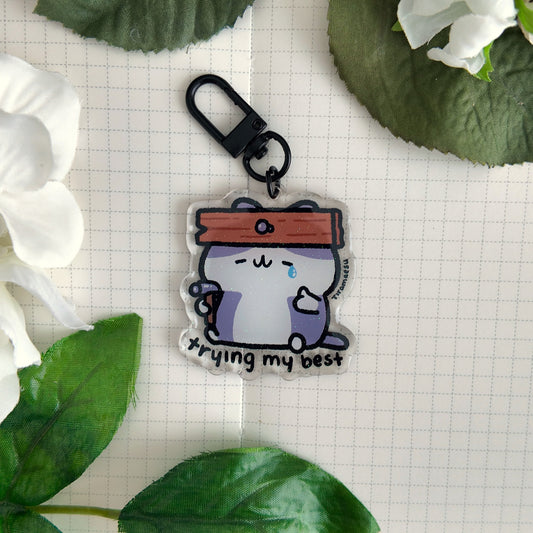 Trying My Best Keychain