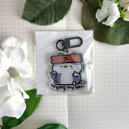 Trying My Best Keychain