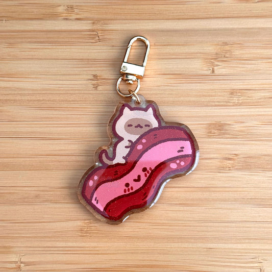 Bacon and Cat Keychain