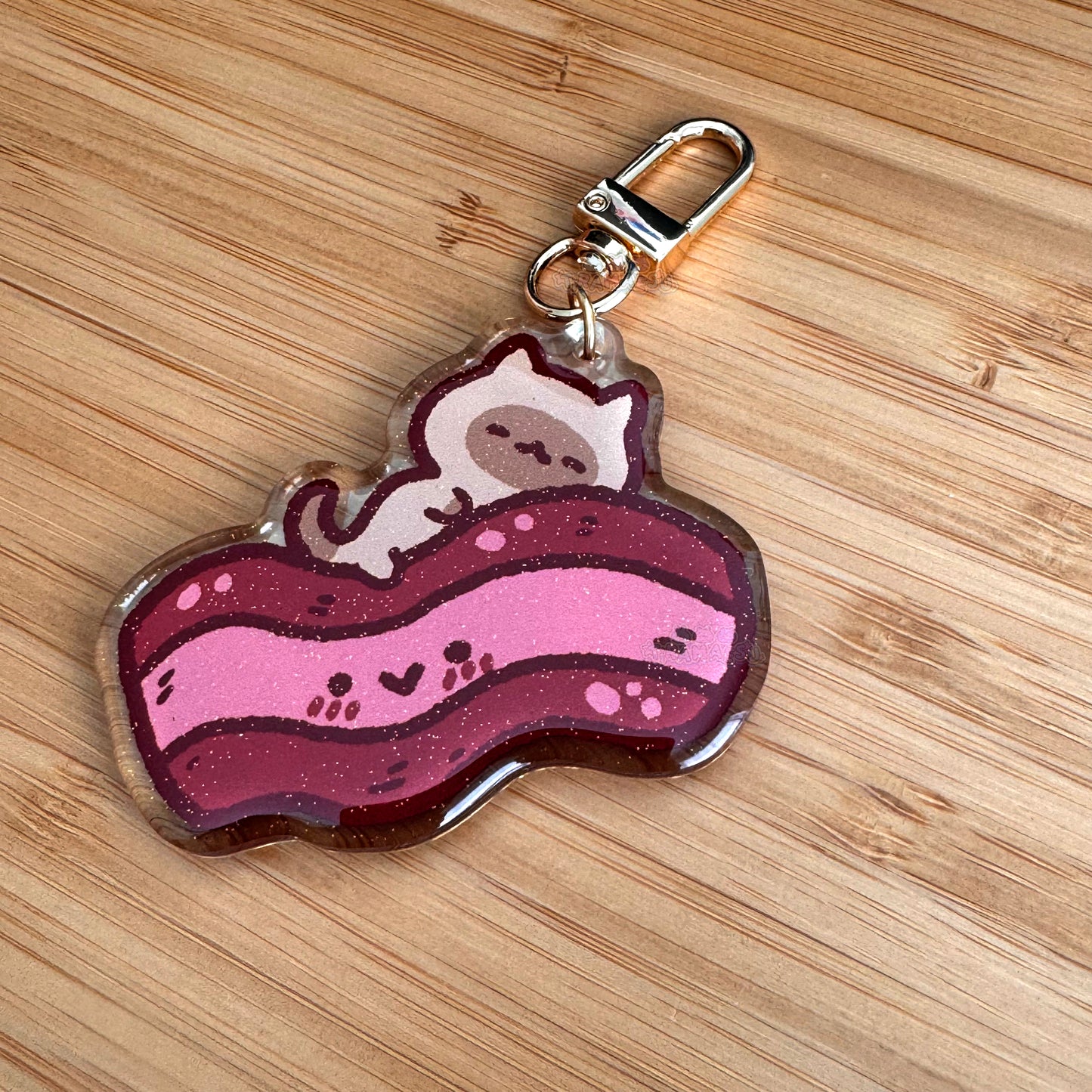 Bacon and Cat Keychain