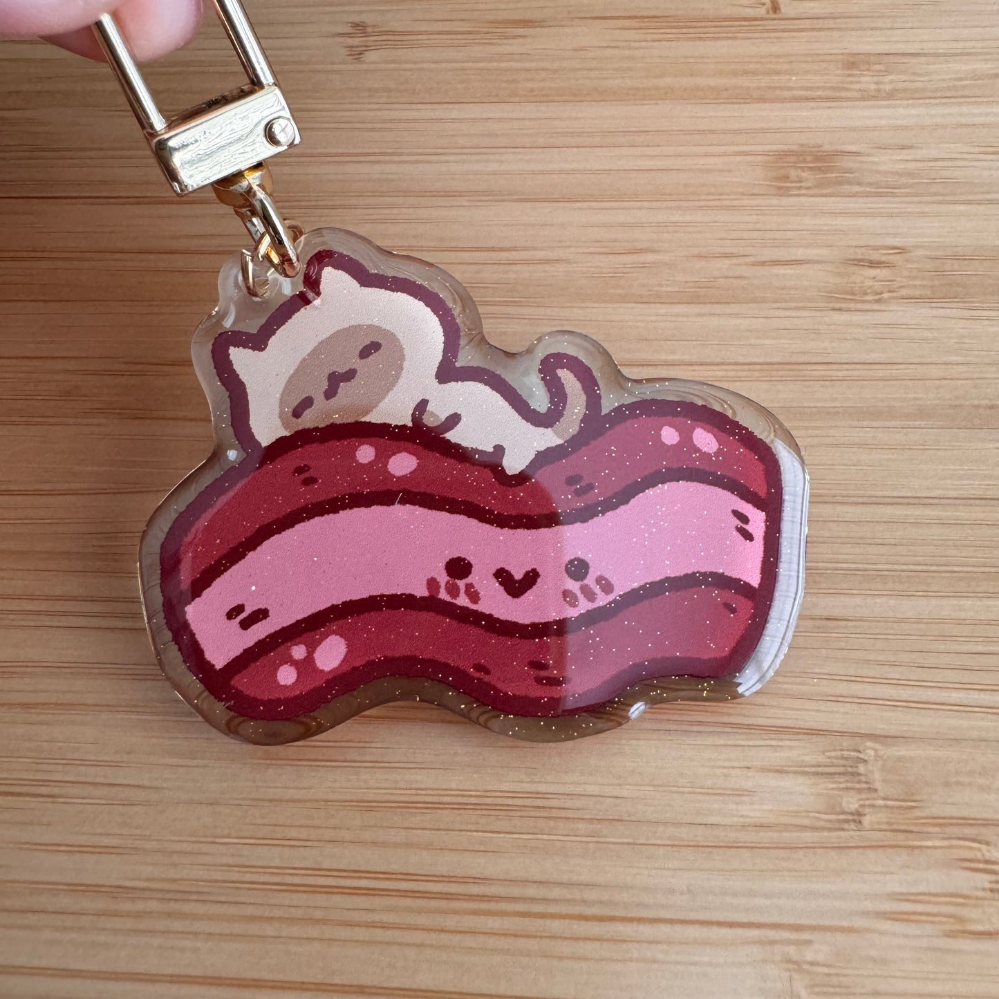 Bacon and Cat Keychain