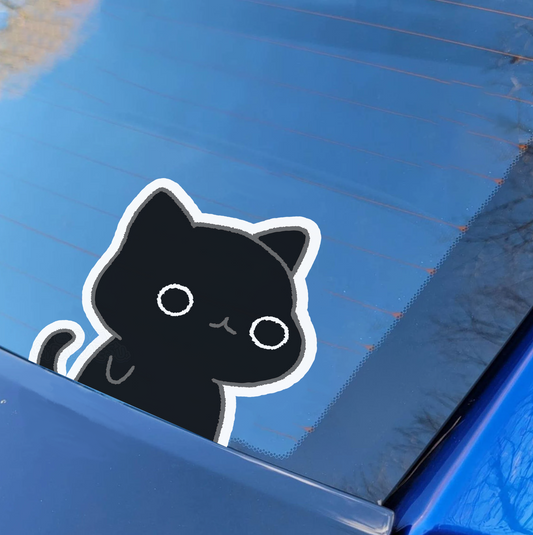 Black Cat Peeker Sticker