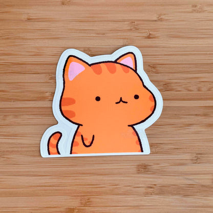 Orange Tabby Cat Peeker Sticker