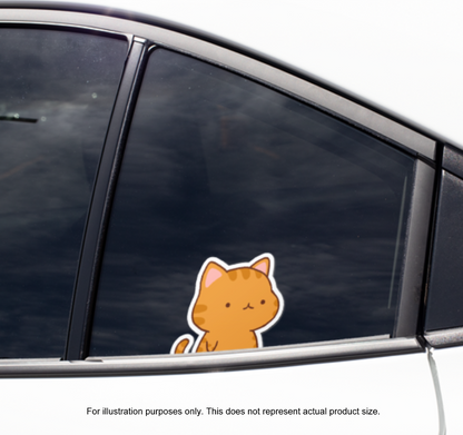 Orange Tabby Cat Peeker Sticker