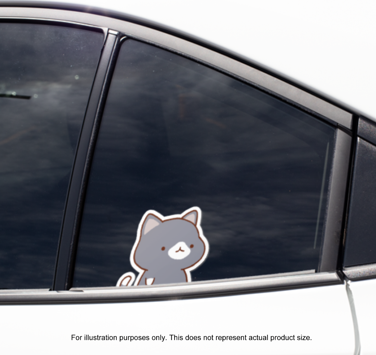 Gray Cat Peeker Sticker