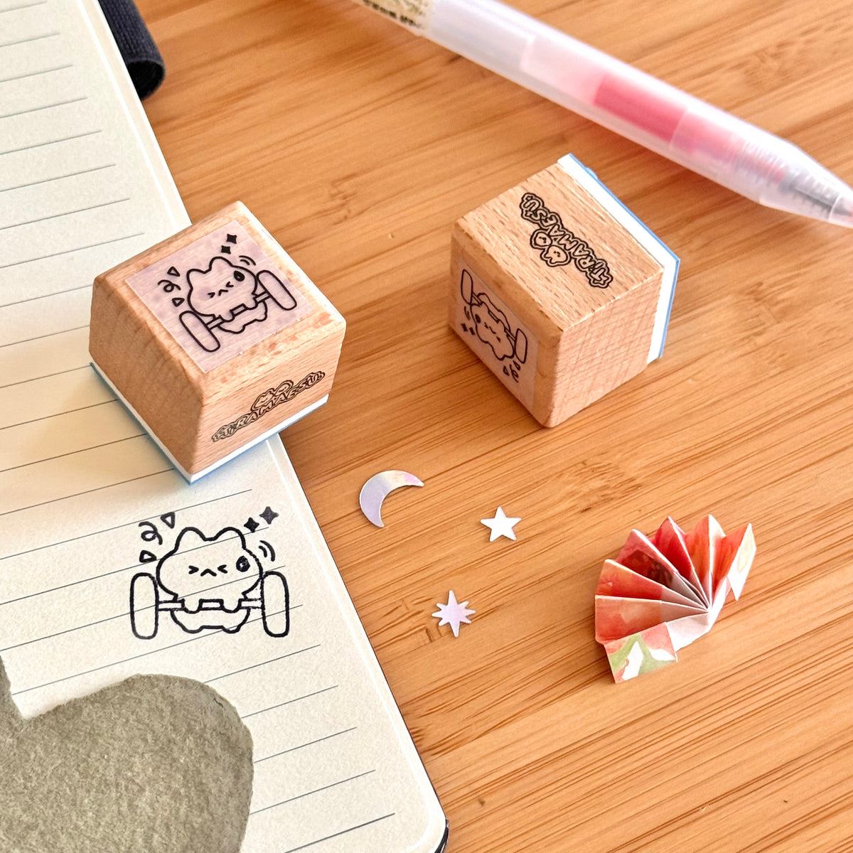 Lifting Weights Wooden Stamp