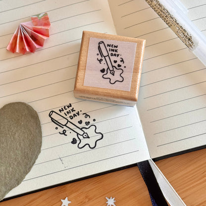 New Ink Day Wooden Stamp