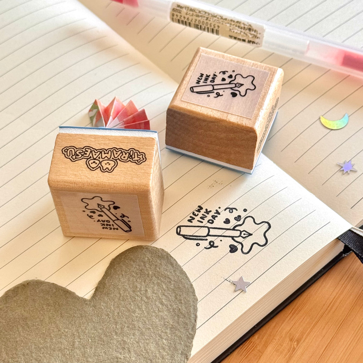 New Ink Day Wooden Stamp