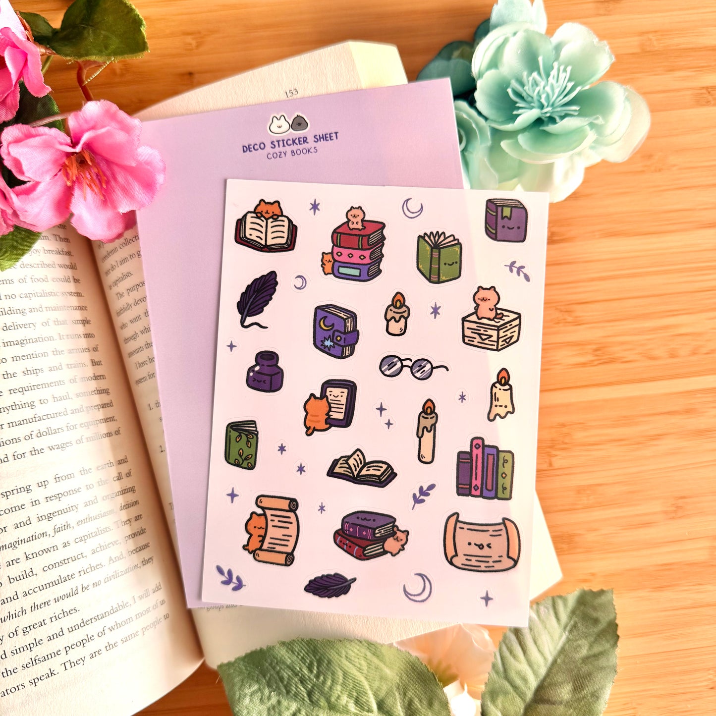 Cozy Books Sticker Sheet