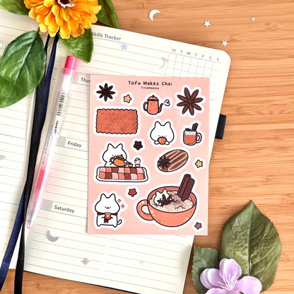 Tofu Makes Chai Sticker Sheet