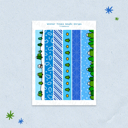 Winter Trees Washi Strip Sticker Sheet