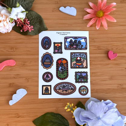 Pigeon Portraits Sticker Sheet
