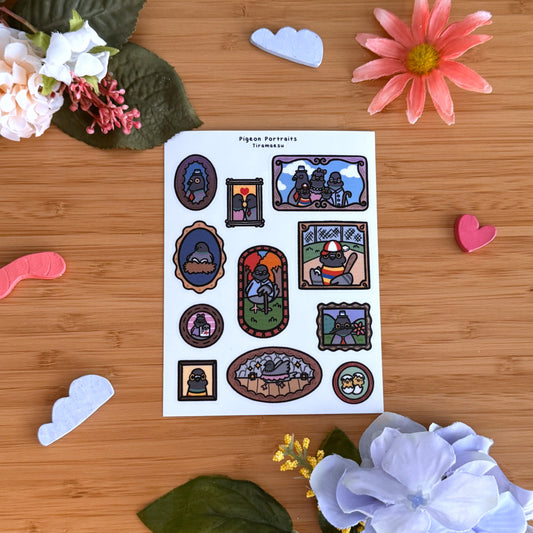 Pigeon Portraits Sticker Sheet