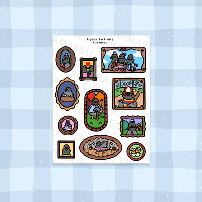 Pigeon Portraits Sticker Sheet