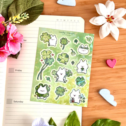 Lucky Clover Holographic Sticker Sheet
