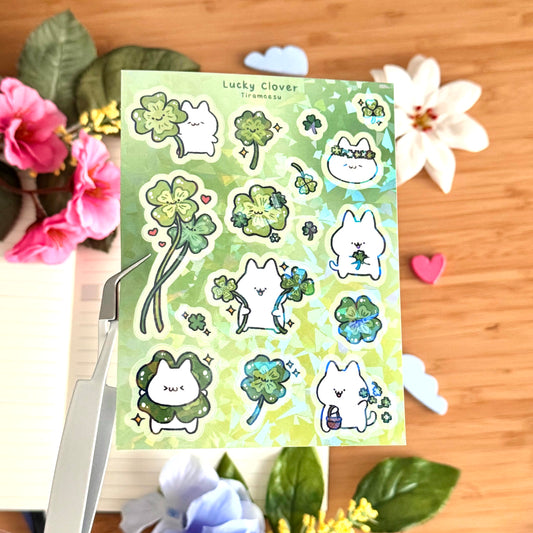 Lucky Clover Holographic Sticker Sheet