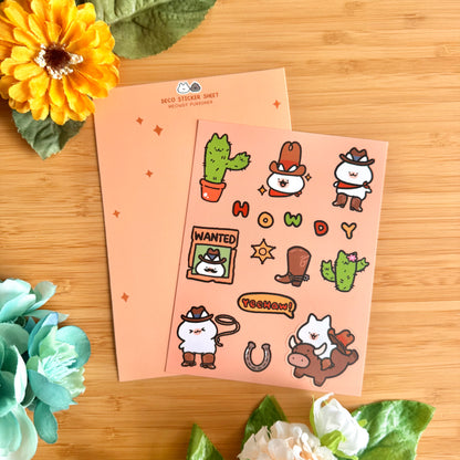 Meowdy Purrdner Sticker Sheet