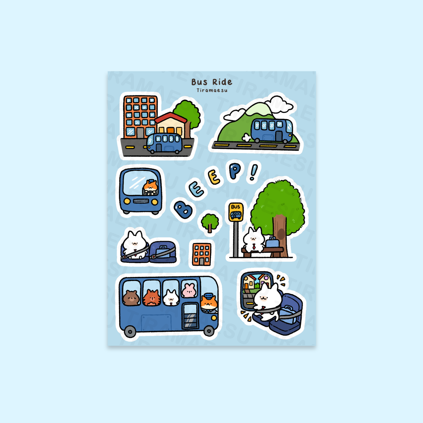 Bus Ride Sticker Sheet