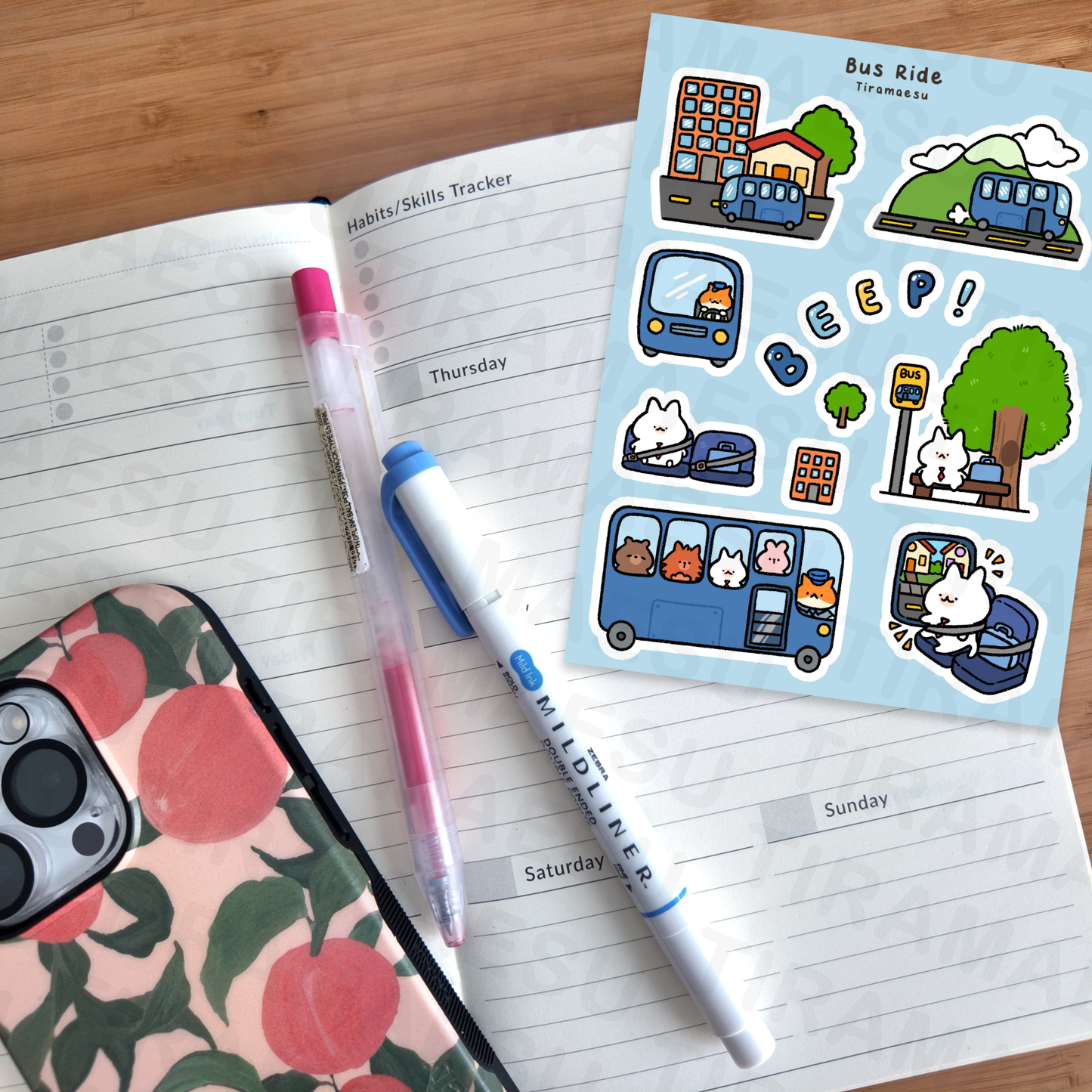 Bus Ride Sticker Sheet