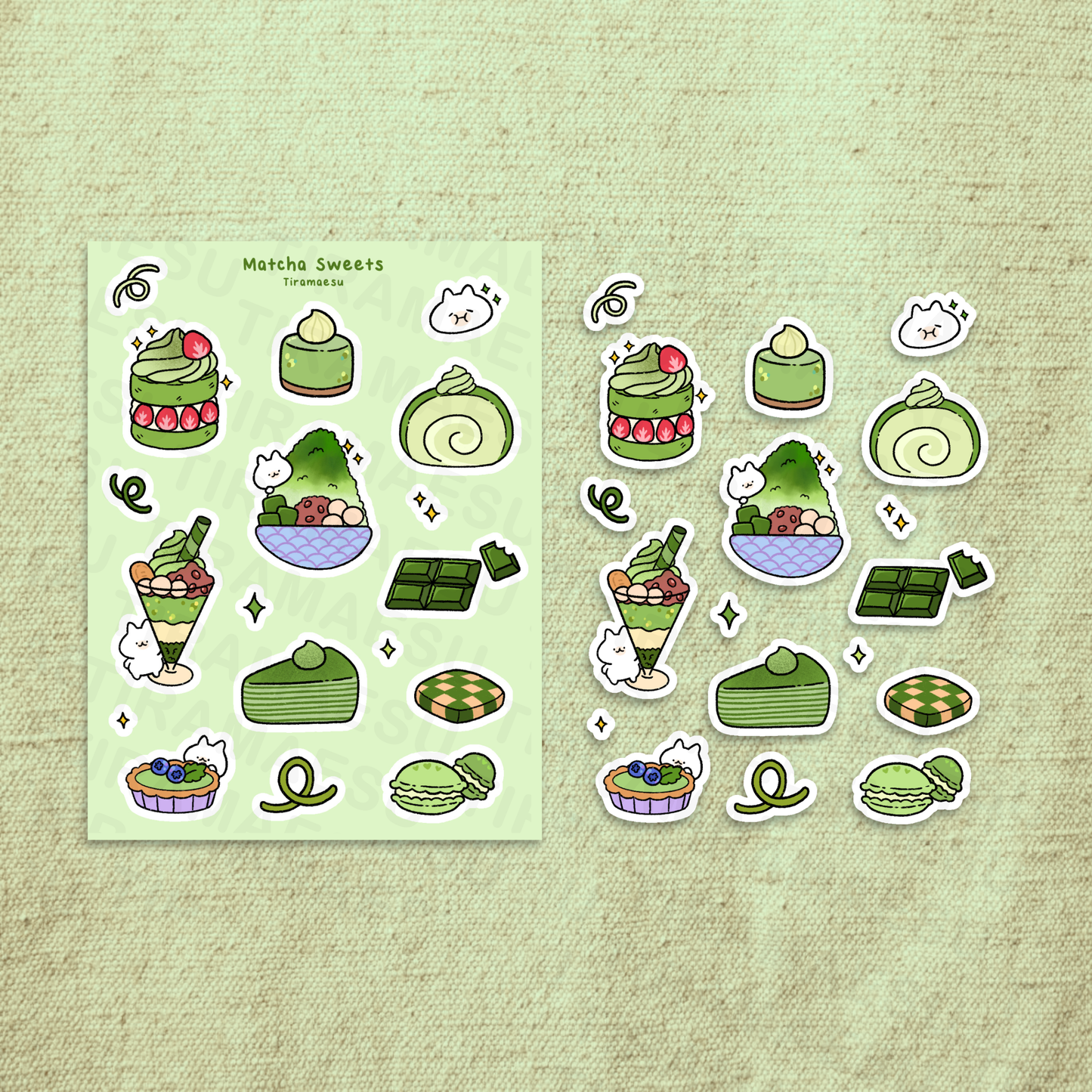 Matcha Sweets Sticker Sheet