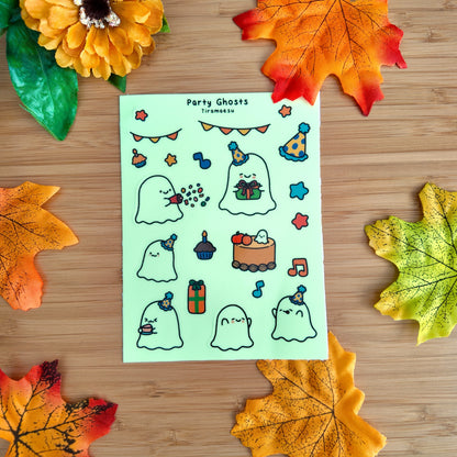 Party Ghosts Glow in the Dark Sticker Sheet