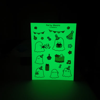 Party Ghosts Glow in the Dark Sticker Sheet