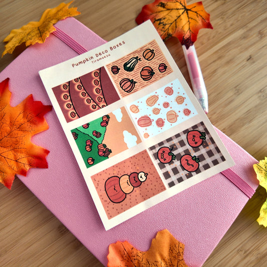 Pumpkin Deco Full Boxes Sticker Sheet