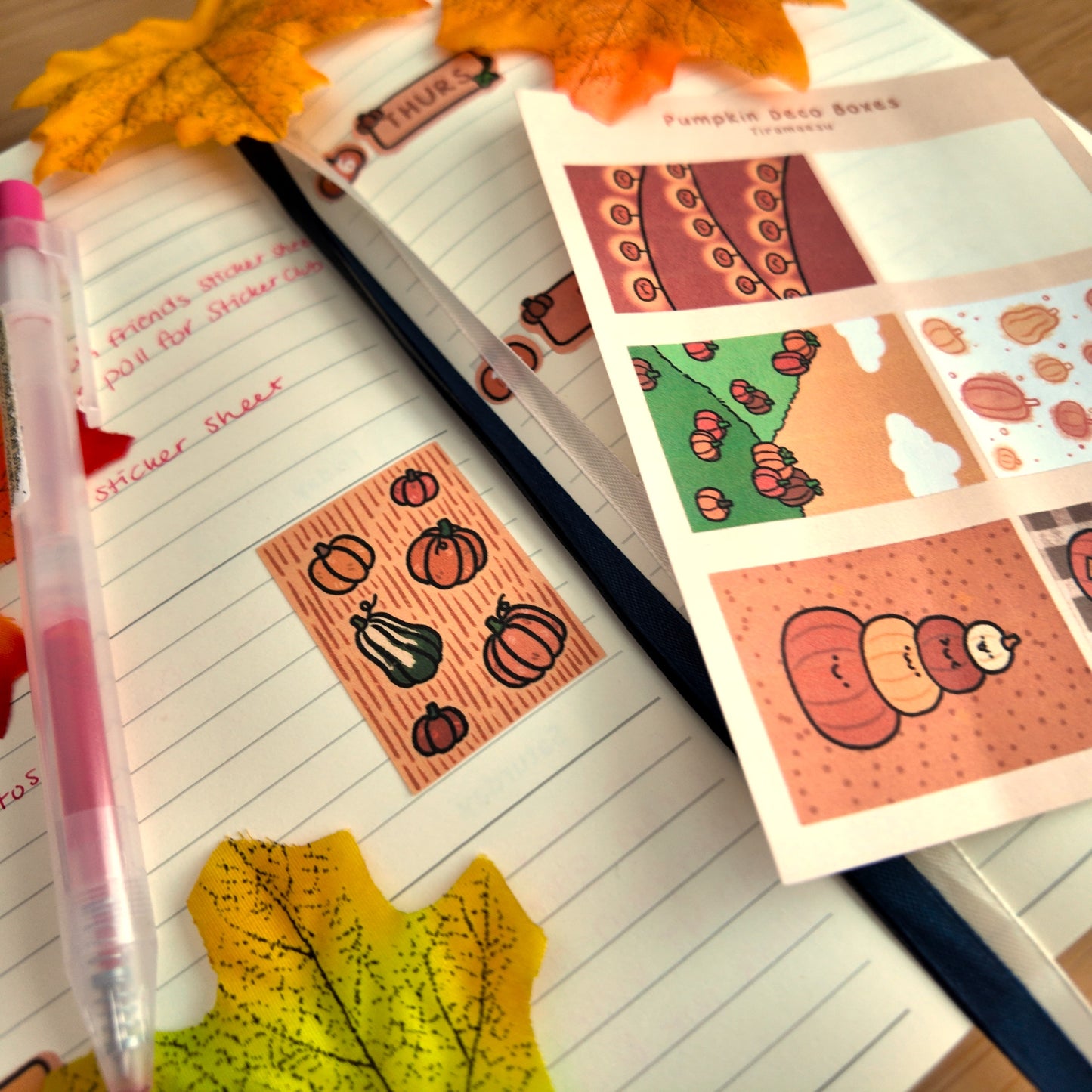 Pumpkin Deco Full Boxes Sticker Sheet