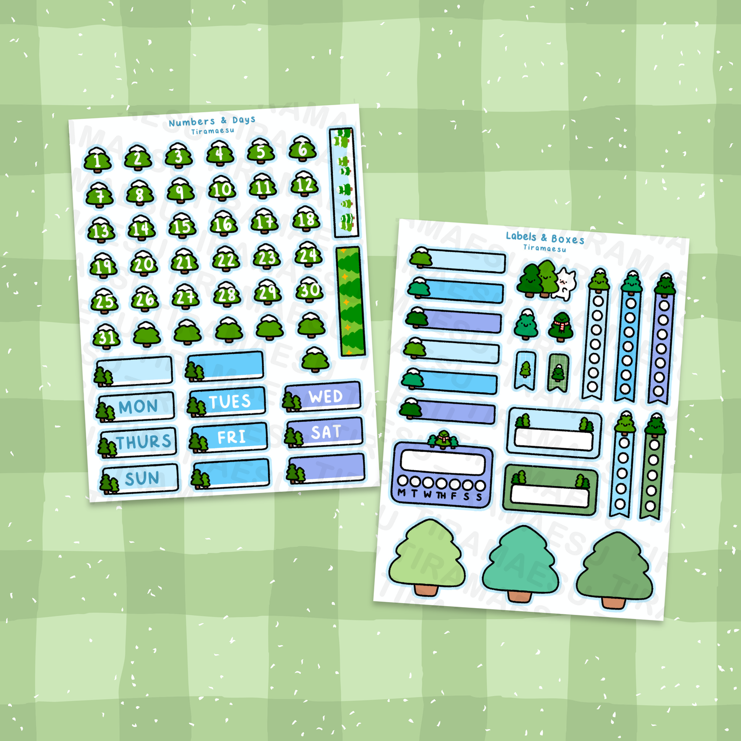 Pine Trees Planner Sticker Sheets