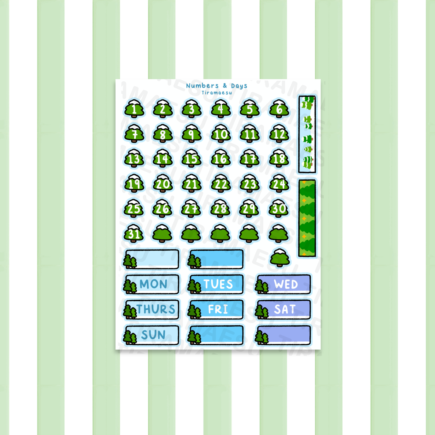 Pine Trees Planner Sticker Sheets