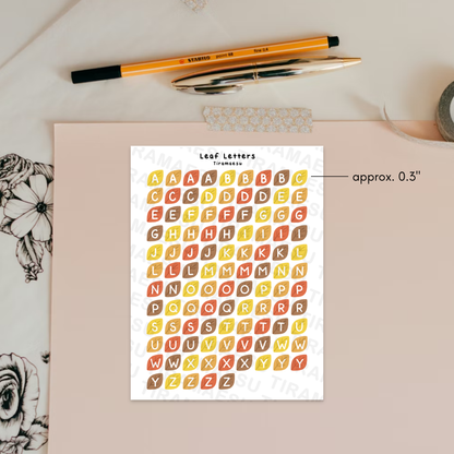 Leaf Letters Sticker Sheet