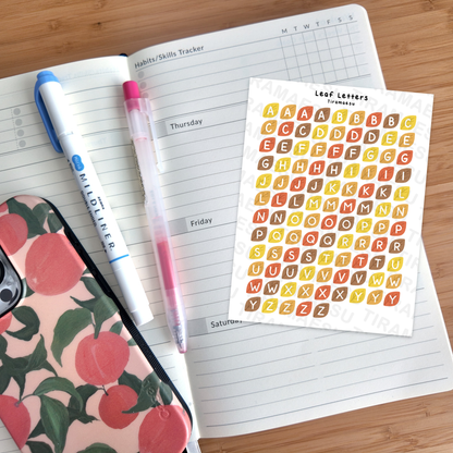Leaf Letters Sticker Sheet