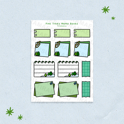 Pine Trees Memo Boxes Sticker Sheet