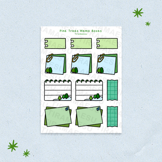 Pine Trees Memo Boxes Sticker Sheet