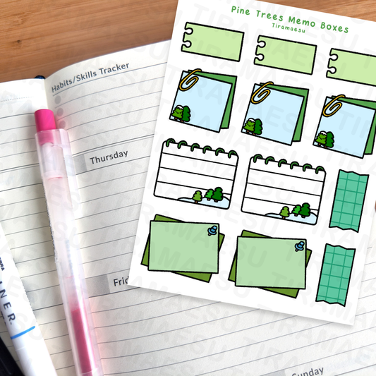 Pine Trees Memo Boxes Sticker Sheet