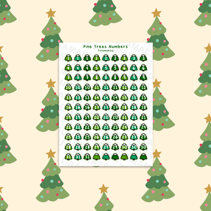 Pine Trees Numbers Sticker Sheet