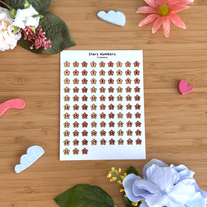 Star Numbers Sticker Sheet