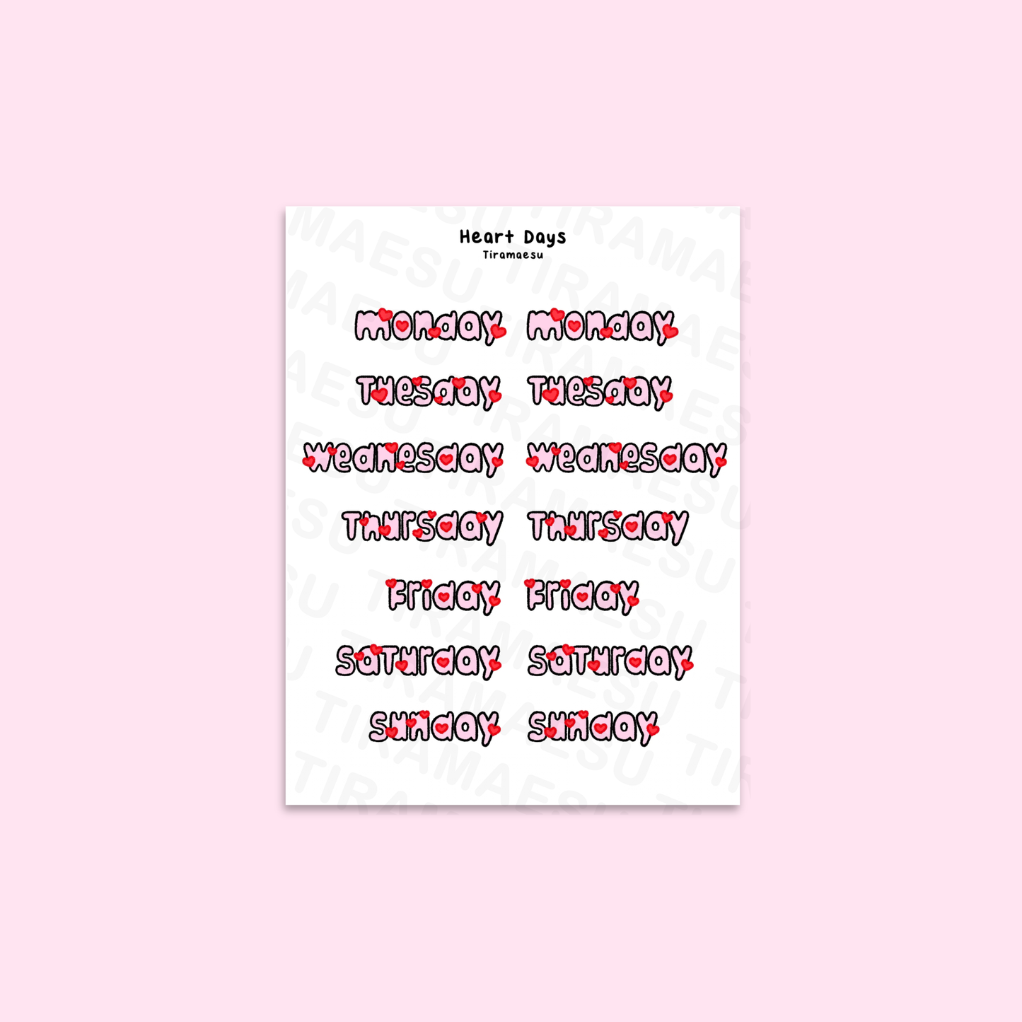 Heart Days Sticker Sheet
