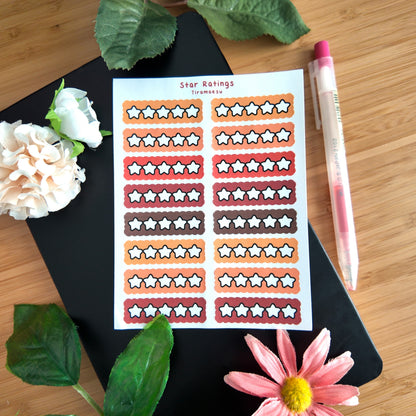 Book Star Ratings Warm Sticker Sheet