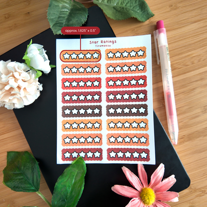 Book Star Ratings Warm Sticker Sheet