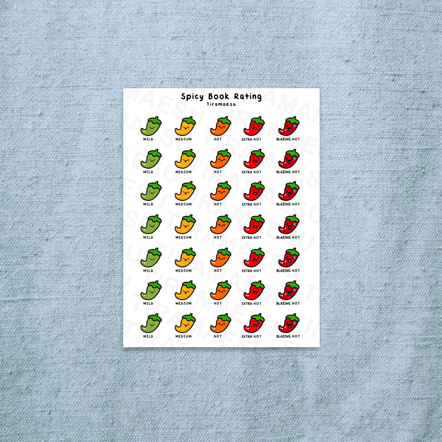 Spicy Book Rating Sticker Sheet