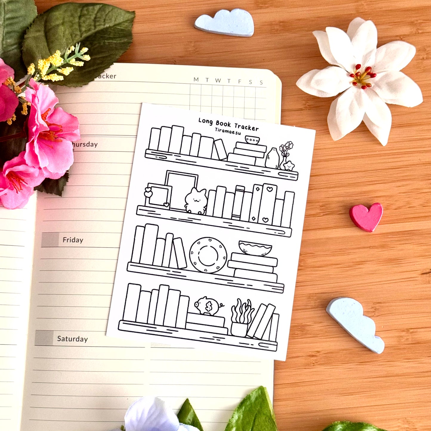 Long Book Tracker Sticker Sheet