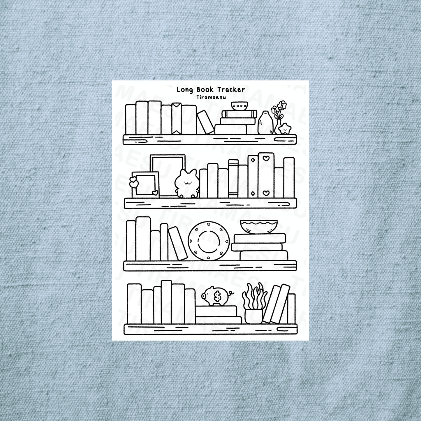 Long Book Tracker Sticker Sheet