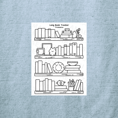 Long Book Tracker Sticker Sheet