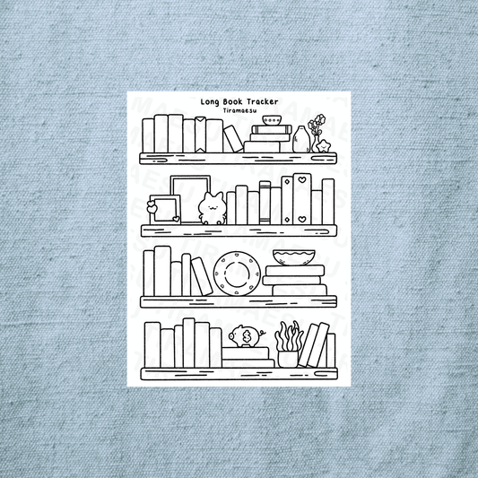 Long Book Tracker Sticker Sheet