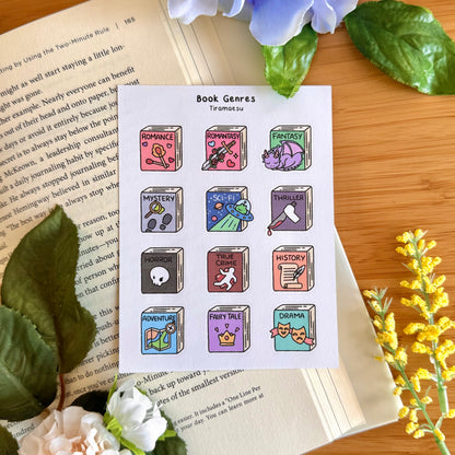Book Genres Sticker Sheet