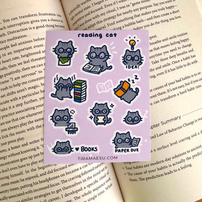 Reading Cat Sticker Sheet