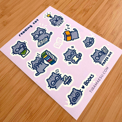 Reading Cat Sticker Sheet